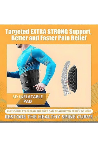 Çift Ayarlanabilir Kayışlı Şişirilebilir Bel Destek Kemeri, Bel Ağrısını Giderir, Fıtıklaşmış Disk İçin Bel Desteği - Kaiyi