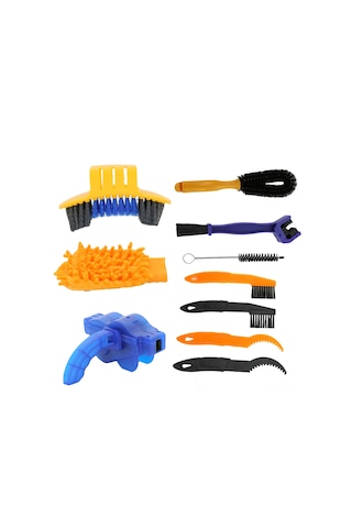 Monyee Sahoo Bisiklet Temizleme Seti 10 Parça: Zincir Temizleyici, Lastik Fırçası, Eldiven Ve Diğer Aletlerle Tüm Bisiklet Tipleri İçin Kaliteli Bakım Çok Renkli