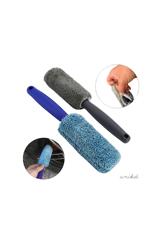 Jant Ve Egzoz Temizlik Süngeri Mopu Mikrofiber Metalsiz İçi Sünger Yumuşak Mavi 1 Adet