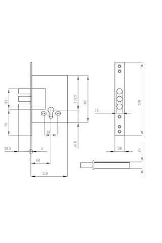 İto Çelik Kapı Üst Kilit 2004k - 354/68k Mandallı 3 Anahtar