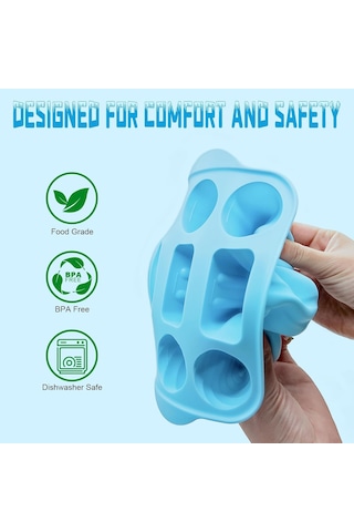 Silikon Buz Dondurma Kalıbı 3 Farklı Dondurma Kalıbı 9 Lu Çok Renkli