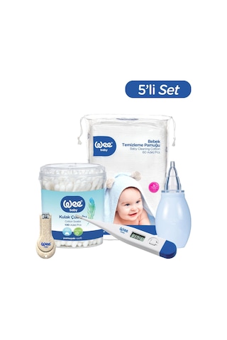 Wee Baby Yenidoğan 5'li Bakım Seti Beyaz