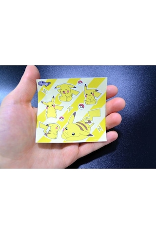 Mini Things Art Özel Tasarım Pikaçu Pikachu Pokemon Sticker 11 Parça Set -1 Adet-