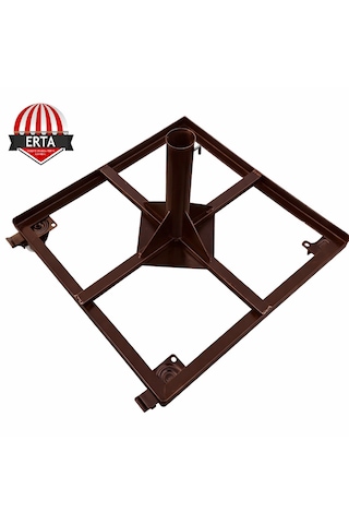 60 Cm X 60 Cm Mermerli Şemsiye Ayağı Altlığı Tekerlekli Stoplu Tüm Şemsiyelere Uyumludur Açık Kahverengi