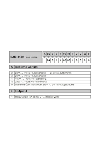 Emko Ezm-4430.50001/0000/0000 ,48x48mm 220vac Kontak-1a1k 6-hane Sayıcı