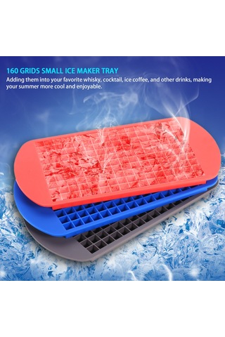 Springsun Gıda Kalitesi Silikon Buzluk 160 Hücre - Hızlı Dondurma Ve Soğutma, Blender Uyumlu, Yıkama Kolay, Mavi Renk Çok Renkli