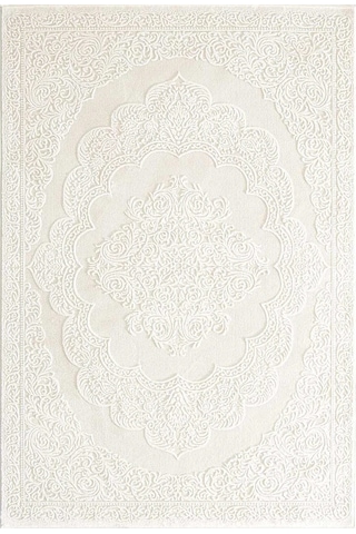 Hoom Rugs Akik 8601 Beyaz Modern Makine Halısı Beyaz