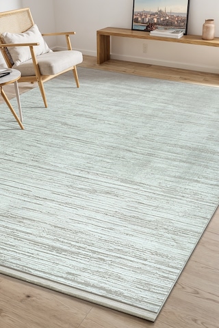 Bambum Soft Düz Desen Modern Bambu Saten Halı Kaymaz Taban Yıkanabilir Salon Mutfak Halısı 1002 Beyaz