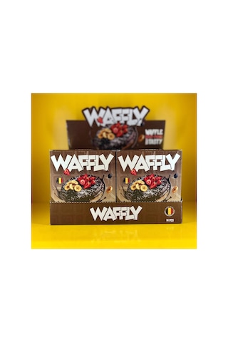 Waffly Dark Chocolate Edition Çilekli Ve Muzlu Bitter Çikolatalı Waffle 12'li Kutu