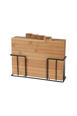 Excellent Houseware 4'lü Bambu Kesme Tahtası Seti - Kahverengi - 28x20x7 Cm Kahverengi