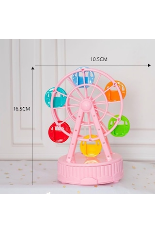 Dönme Dolap Müzik Kutusu, 10 X 16cm, Kurmalı Melodili Ferris Wheel Müzik Kutusu, Pasta Üstü Doğum Günü Süsü, Diğer