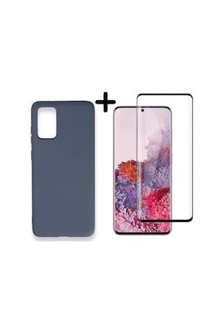 Samsung Galaxy Uyumlu S20 Plus Lansman Içi Kadife Telefon Kılıfı Ve Tam Kaplar Polymer Nano Ekran Koruyucu Col179211-gri