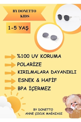 Yeni-unisex 1-5 Yaş Polarize Şeffaf Çocuk Güneş Gözlüğü Şeffaf