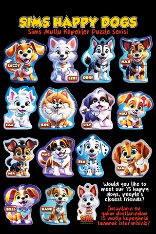 Sims Puzzle Bebekler İçin İlk Puzzle Yapboz Baby Sevimli Köpekler - 1 Yaş Üstü Montessori Eğitici Oyuncak Köpekler