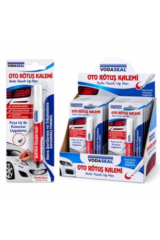 12 Adet Metalik Beyaz Oto Rötuş Kalem Fırça Uç 5ml