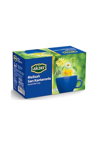 Akzer Melisalı Sarı Kantaronlu Karışık Bitki Süzen Poşet Çay 25 x 1.2 G