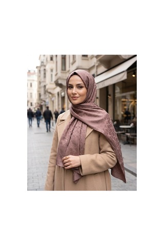 Nukra Jakarlı Pamuk Tesettür Şal Koza İpek Pembe 70 X 190 Cm