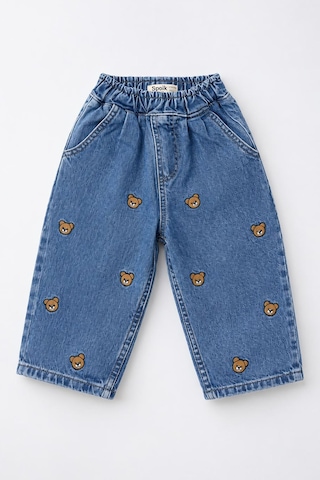 Minigimin Cicileri Ayıcık İşleme Desenli Unisex Çocuk Pantolon - Mavi