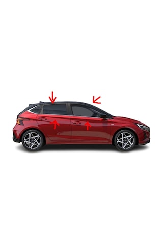 Hyundai İ20 Cam Çıtası Komple Set Çerçevesi Kromu Nikelajı 2020 Sonrası
