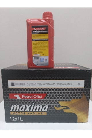Petrol Ofisi Auto Lpg 20W-50 Motor Yağı 12 x 1 L
