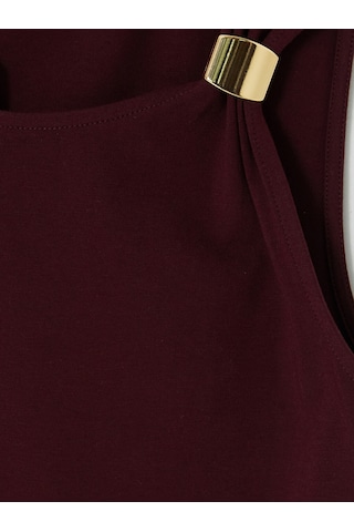 Lcw Comfort Bordo Matal Aplikeli Kadın Atlet