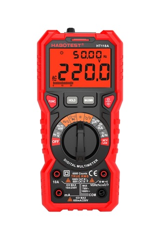 Habotest Ht118a Otomatik Aralığı Siyah Kırmızı Dijital Multimetre