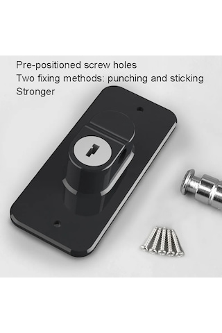 Sones Çok İşlevli Çocuk Pencere Emniyet Kilidi Anahtarlı Buzdolabı Dolap Kilidi Çift Amaçlı Limator Siyah