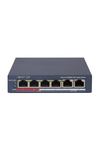 Hıkvısıon 4port 30w Full Poe Ds-3e1106p-eı/m 10/100 2-uplınk Yönetilemez Switch Metal