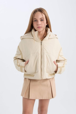 DeFacto Kız Çocuk Su İtici Kapüşonlu Fermuarlı Cepli Mont D6931A825SPBG759 Bej