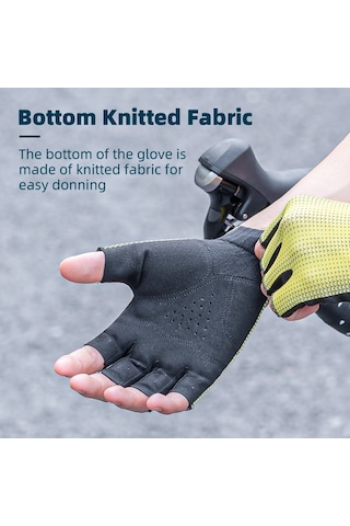 Rockbros 1 Çift Yarım Parmak Unisex Anti-Skid Nefes Bisiklet Eldivenleri