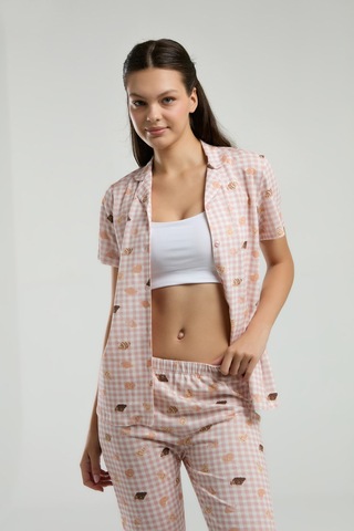 Rolypoly Kadın Beyaz Gömlek Pijama Beyaz