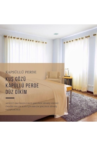 Kapsüllü Kuş Gözü Tül Perde Düz Perde Seçenekleri Çok Renkli