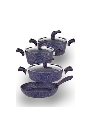 Hascevher Karina 7 Pcs Granit Vega Tencere Seti 1822ten26kar26tv Renk Mor