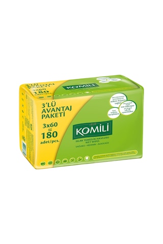 Komili Klasik Islak Havlu Mendil 6'Lı 3 X 60'Lı