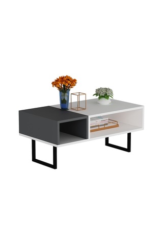 Drop Orta Sehpa Beyaz Antrasit