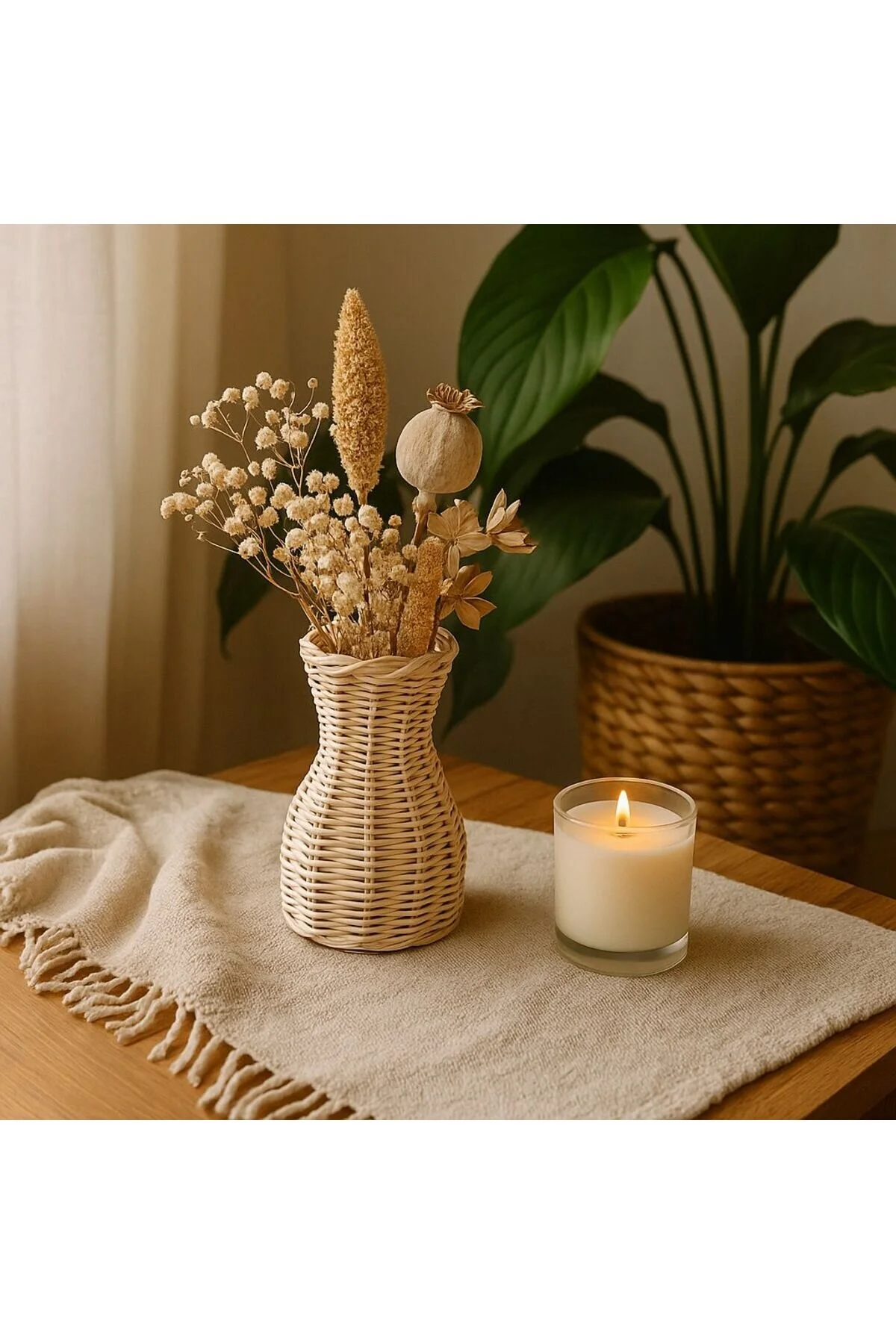Rattan Bambu Vazo Diğer