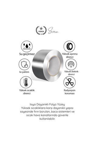 Alüminyumbant Alüminyum Bant 30 Mm X 4 Metre Isıya Dayanıklı Güçlü Yapışkanlı Folyo Tamir Bandı Kli