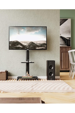 Fitueyes Tekerlekli Tv Standı, 32-70 Inç Ekranlar Için Ayarlanabilir Ve Raflı Sehpası Tv Sehpası Çok Renkli