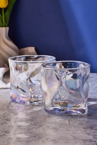 Piero Luster 2'li Kristal Cam Bardak 200 Ml Luster Çok Renkli