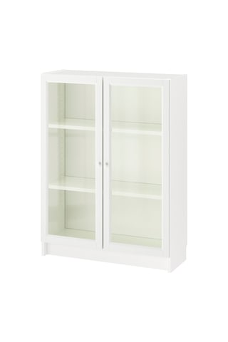 Cam Kapaklı Kitaplık, Beyaz, 80x30x106 Cm Beyaz