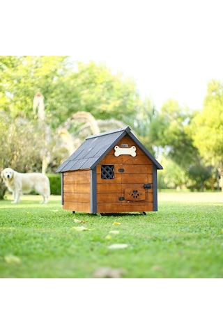 Isı Yalıtımlı Ahşap Köpek Kulübesi Medium