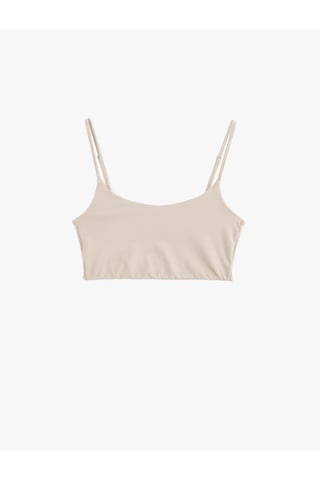 Koton Skinny Dikişsiz İnce Askılı Yarım Atlet Bej 5slk10167mk Ekru