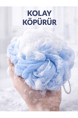 Beylini 2li Karışık Banyo Lifi Büyük Boy 35gr Vücut Duş Kesesi File Top Lif Peeling Etkili Hijyenik Temizlik