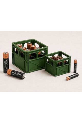 Aa Ve Aaa Pil Organizer 2 Li Set / 32 Pil Koyu Yeşil