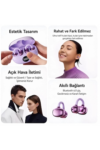 Katjmer Aeroclip Pro Küpe Bluetooth 6.0 Kulaklık