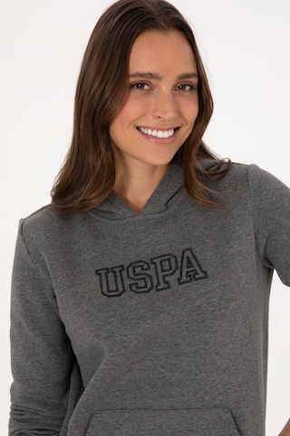 U.S. Polo Assn. Kadın Antrasit Melanj Şardonlu Kapüşonlu Basic Sweatshirt 50313566-VR081