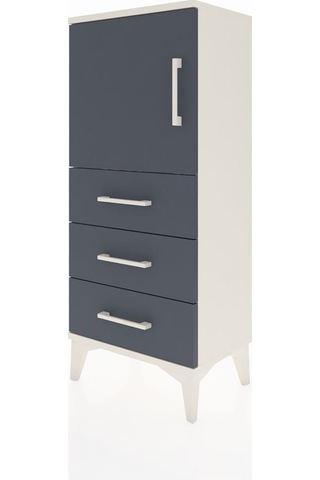 Arges Komodin 2 Raflı 3 Çekmeceli Tek Kapaklı 44x30x106 Aytaşı-antrasit Aytası