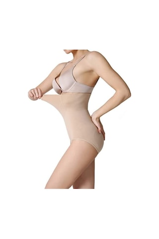 Momslab Doğum Sonrası Ten Rengi 1 Beden Küçük Gösteren Yüksek Bel Toparlayıcı Sıkılaştırıcı Slip Korse Külot Karışık
