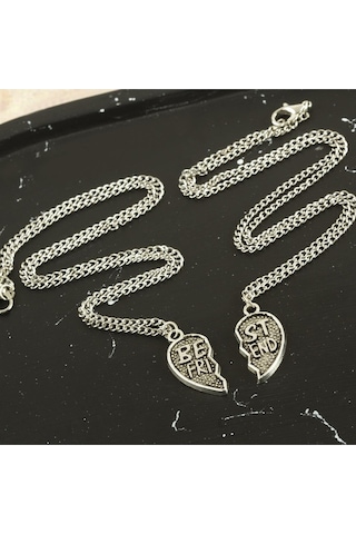 Csmtex 5 Best Friends Arkadaş Zincir Kolye Çift Kolye-gümüş Rengi