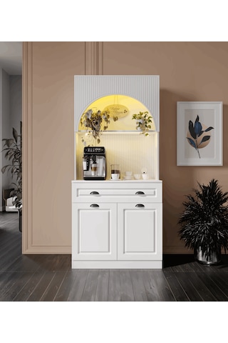 Guneystore Armoni Black Mini Kahve Köşesi Komple Mdf Beyaz